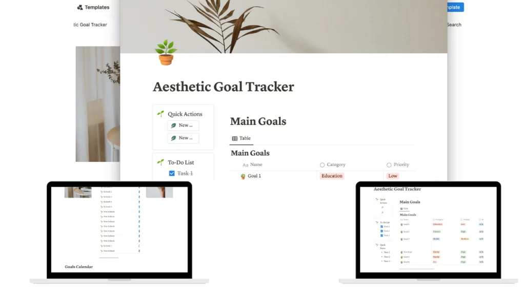 Goal Tracker Notion Template